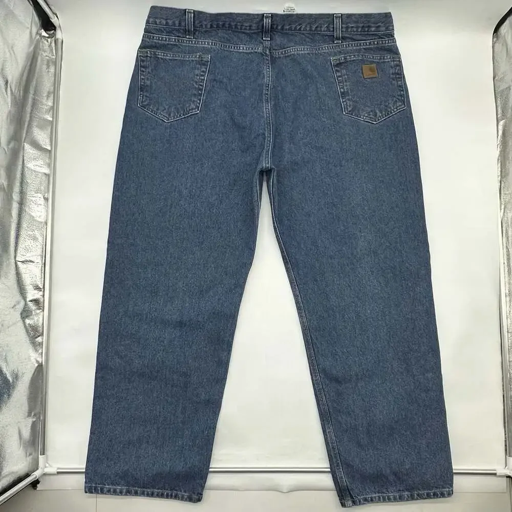 Carhartt Traditional Fit Men’s Size 48x30 Straight Leg Blue Cotton Denim Jeans